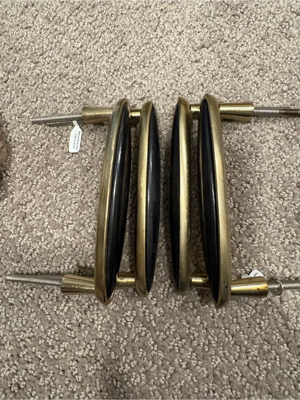 Anthropologie Oval Cabinet Pulls in Black and Aged Gold 4 total in price